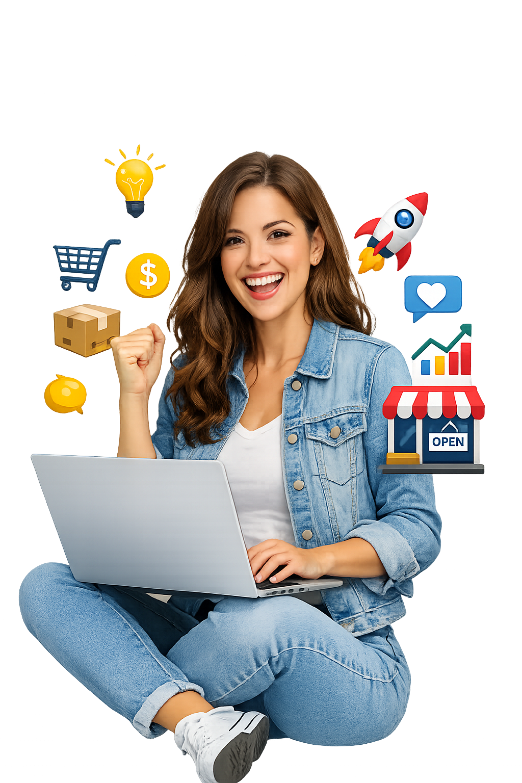 Emprendedora usando BizCore RD